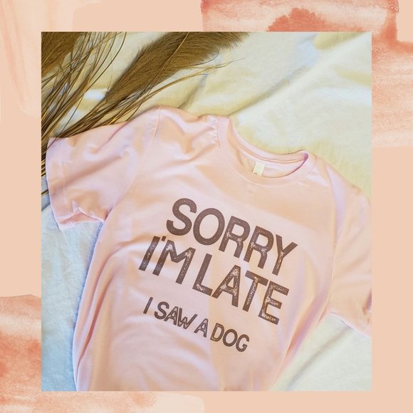 Taylor & Cambria Tops - Funny Pink Graphic T-Shirt